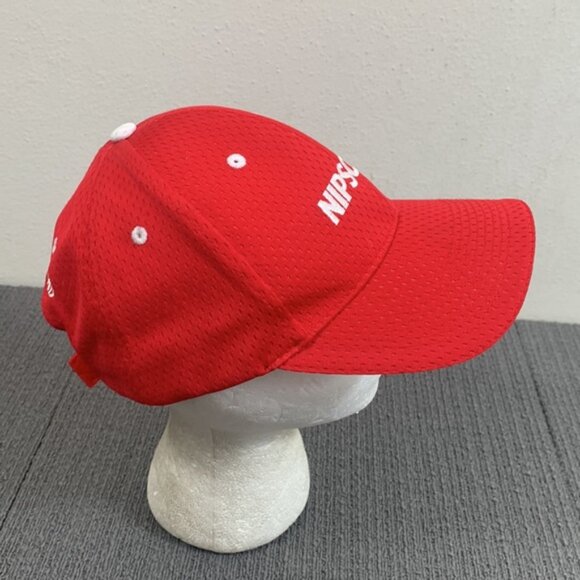 NIPSCO Baseball Hat Cap Mens OSFM Red White Jersey Mesh Strapback Indiana OTTO - Picture 8 of 12